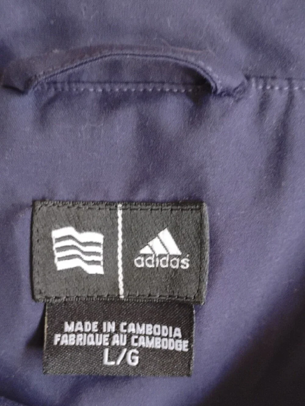 Men's L adidas Navy Half-Zip Windbreaker Jacket